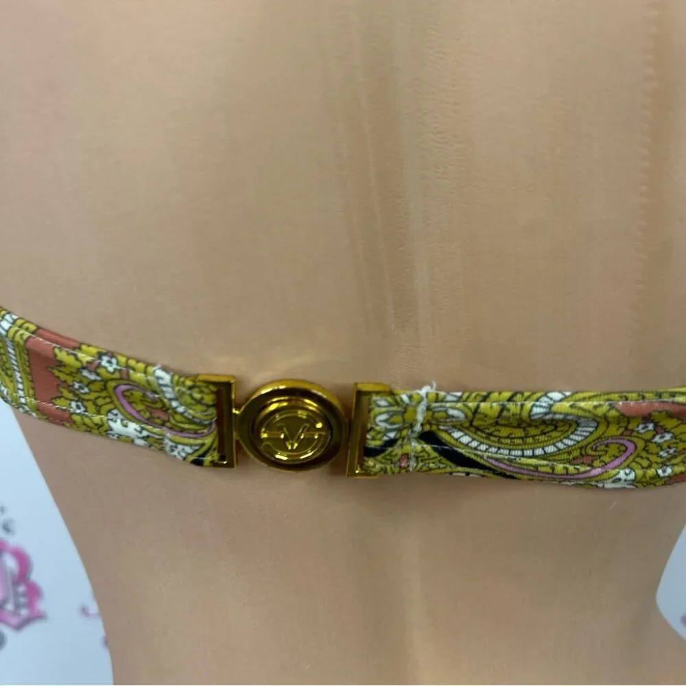 Victoria secret bikini top strapless boho gold Paisley Strapless Bandeau Top